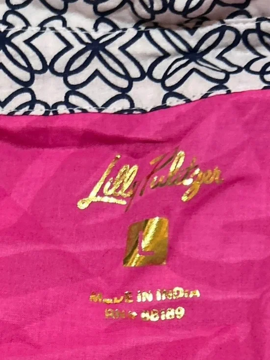 Lilly Pulitzer Long Sleeve Button Up Lake View Cotton Tunic Animal Jungle Print - Picture 6 of 6